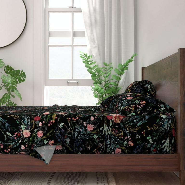 https://i5.walmartimages.com/seo/100-Cotton-Sheets-King-4pc-Set-Fable-Floral-Black-Flowers-Rose-Garden-Fern-Wildflowers-Botanical-Boho-Pink-Wild-Bohemian-Dark-Print-Custom-Bedding-Sp_38361a5c-8d1f-4883-a54a-737c18c5f823_1.919641d509adf193f68a790146c321bf.jpeg?odnHeight=768&odnWidth=768&odnBg=FFFFFF