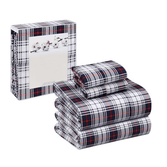 100% Cotton Sheets Queen Size Set, 4 Pieces, Soft & Breathable Weave Bedding, Deep Pocket 16", Hotel Standard, Crisp Cool Feeling, Durable, Perfect Floral Bed Sheet