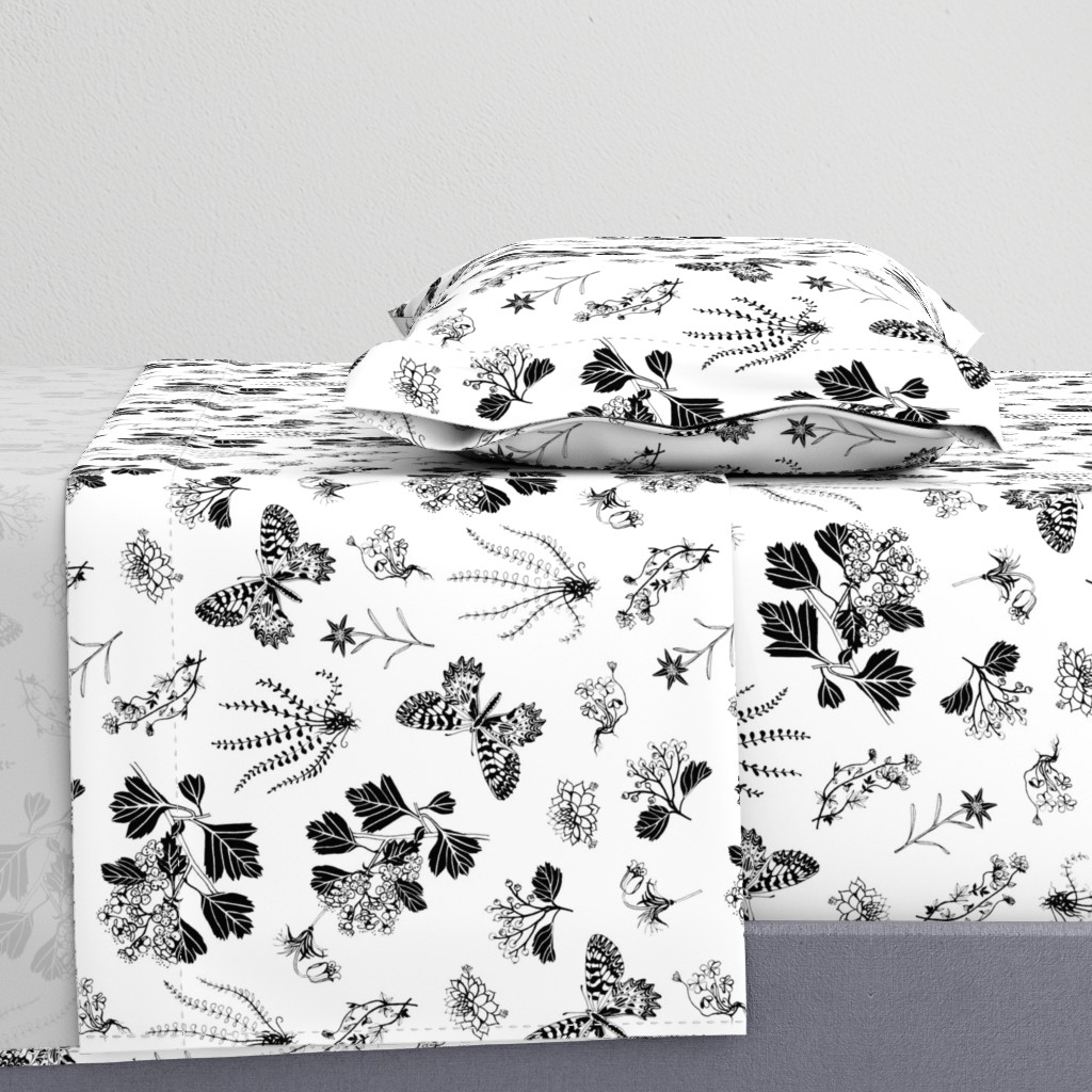 100 Cotton Sheets, Twin XL 3pc Set Plants Vintage Nature Botanical