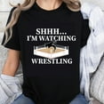 thumbnail image 1 of 100% Cotton Shhh Im Watching Wrestling T-Shirt Funny Wrestling Lover Graphic Tee For Women Men Casual Wear Sport Fan Gift, 1 of 5