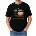 thumbnail image 1 of 100% Cotton Shirt Black Retro usa 250th Anniversary Shirts for Celebrate 250th Anniversary of America 250 Years Patriotic Shirts for Men Women, 1 of 4
