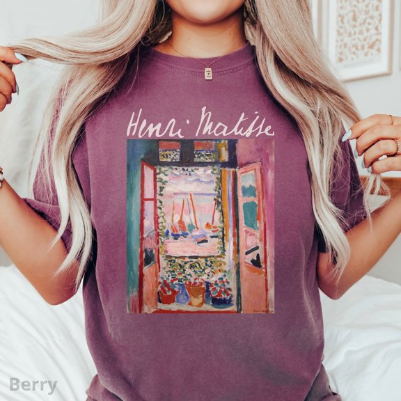 100% Cotton Shirt, Open Window Collioure Tshirt Famous Graphic Shirt Artist Or Art Teacher, Artsy Fine Art T-Shirt Tshirt All Size S-5XL