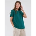 thumbnail image 1 of 100% Cotton Short Sleeve T-Shirt - 2024 Summer New Women's Fashion Casual Home and Office Versatile Round Neck Tee, 1 of 1