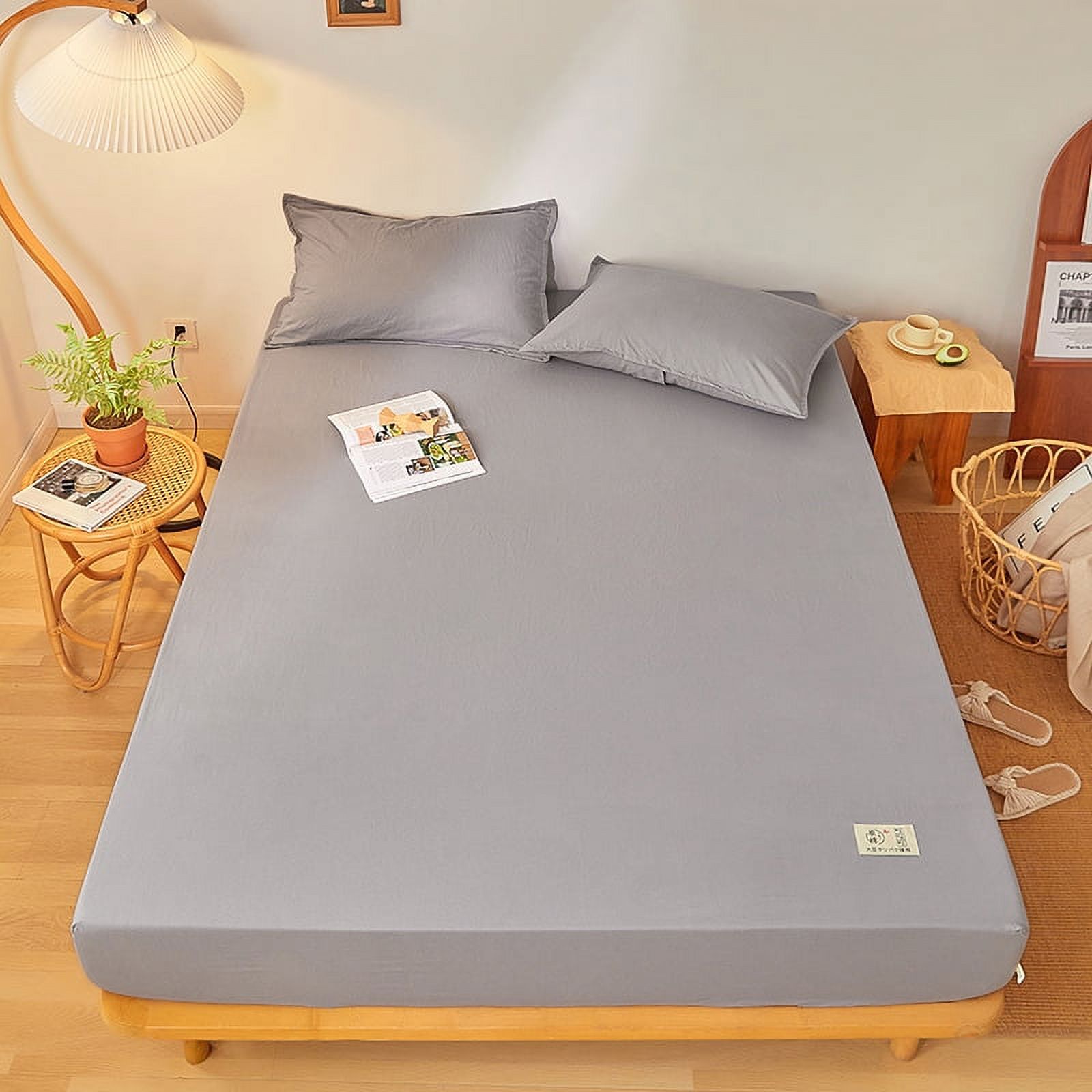 100 Cotton Single Pink Fitted Sheet Dust Protector Cover Universal