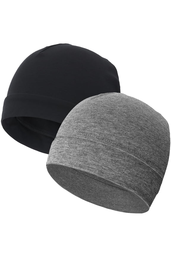 100% Cotton Skull Caps for Men Women Breathable Night Cap Sleep Hats Soft Lightweight Running Beanie Helmet Liner