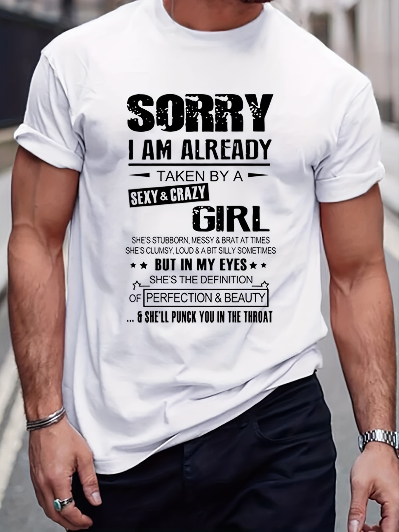 100% Cotton Slogan Pattern Print Men's T-shirt, Graphic Tee Men's ...