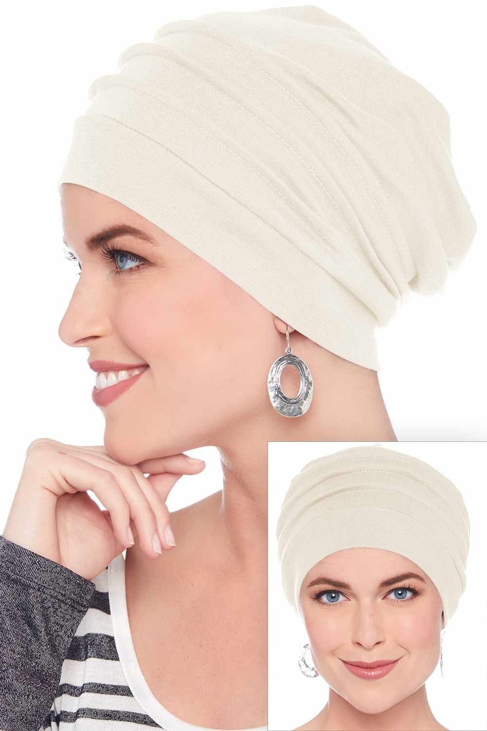 100% Cotton Adult Hair Cap | Slouchy Beanie Hat | Chemo  display picture 1