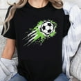 thumbnail image 1 of 100% Cotton Soccer Ball Green Splash Design T-Shirt, 1 of 5