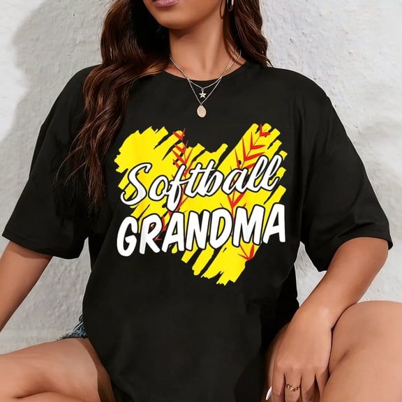 100% Cotton Softball Grandma Softball Designs For Women Grandparents T-Shirt