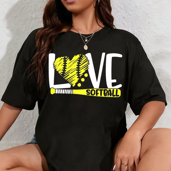 100% Cotton Softball Graphic Saying for Teen Girls and Women T-Shirt