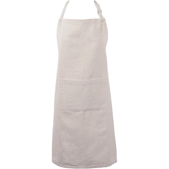 100% Cotton Solid Chambray Kitchen Set, Chef Apron, Natural, 1 Piece