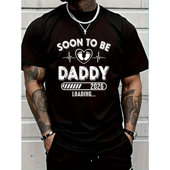 100% Cotton Soon To Be Daddy est. 2026 New Dad Fathers Day First Time T-Shirt Graphic T-shirts for men and women