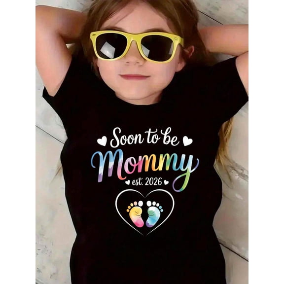 100% Cotton Soon To be Mommy 2026 Mom Est 2026 Loading Promoted to Mommy Kid T-Shirt Graphic T-shirts for boys and girls