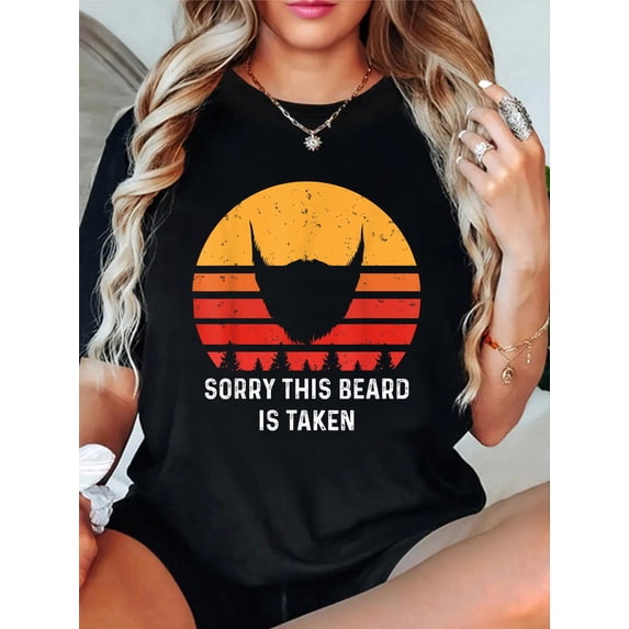 100% Cotton Sorry This Beard is Taken Funny Retro Vintage Style T-Shirt ...