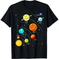 thumbnail image 1 of 100% Cotton Space Planet T-Shirt, Solar System Astronomy Graphic Tee, Science Lover Gift Shirt for Men and Women, Adult Unisex Short Sleeve Casual T-Shirt, 1 of 7