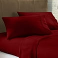 thumbnail image 1 of 100% Cotton Split Cal-King Sheets 36" x 84" for Adjustable Bed - 500 Thread Count 5 PC Sateen Sheet Set - Soft, Cooling Cotton Sheets - 30" Inch Deep Pocket Sheets (Burgundy Stripe), 1 of 5