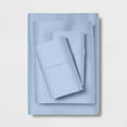 thumbnail image 1 of 100% Cotton Split Cal-King Sheets 36" x 84" for Adjustable Bed - 500 Thread Count 5 PC Sateen Sheet Set - Soft, Cooling Cotton Sheets - 16" Inch Deep Pocket Sheets (Light Blue Solid), 1 of 4