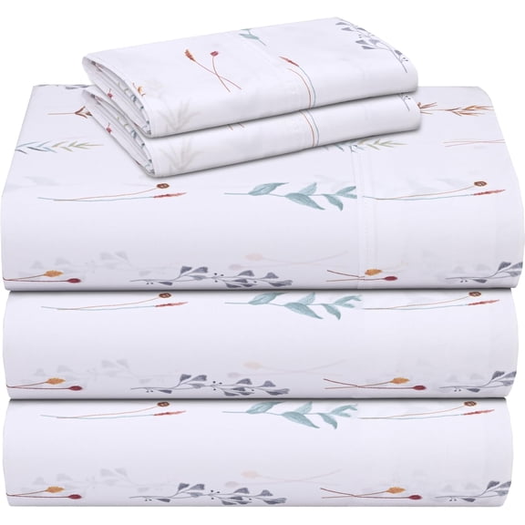 100% Cotton Split King Percale Sheets 16 Inch Deep Pocket 5 Piece Set