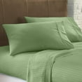 thumbnail image 1 of 100% Cotton Split King Sheets 39" x 80" for Adjustable Bed - 500 Thread Count 5 PC Sateen Sheet Set - Soft, Cooling Cotton Sheets - 30" Inch Deep Pocket Sheets (Sage Stripe), 1 of 5
