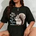 thumbnail image 1 of 100% Cotton Squirrel Hey, Excuse Me But Your Birdfeeder Is Empty Funny T-Shirt, 1 of 5