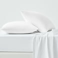 thumbnail image 1 of 100% Cotton Standard Pillowcase, 300 Thread Count Wrinkle Resistant, Quick Dry, Soft & Smooth 2-Piece Set Arctic White by Color Sense, 1 of 8