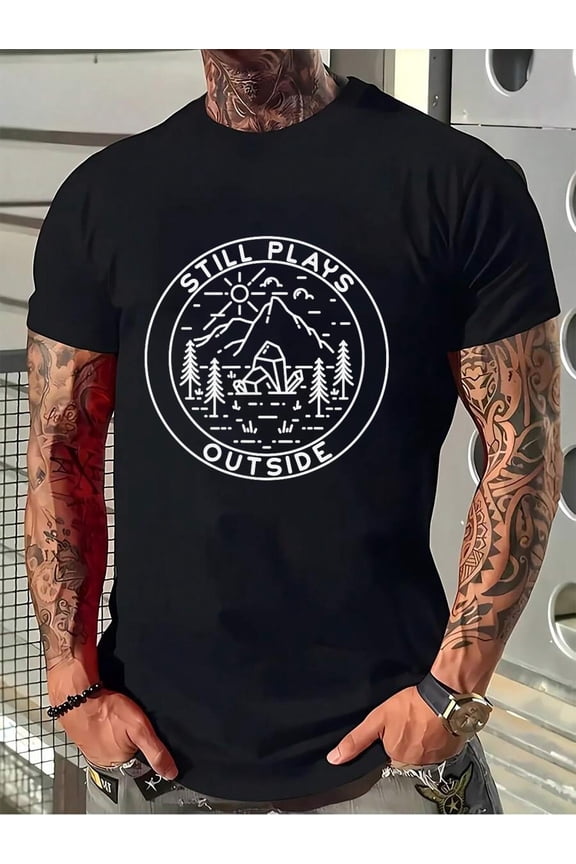 100% Cotton Still Plays Outside Camping Outdoors Backpacking and Hiking T-Shirt