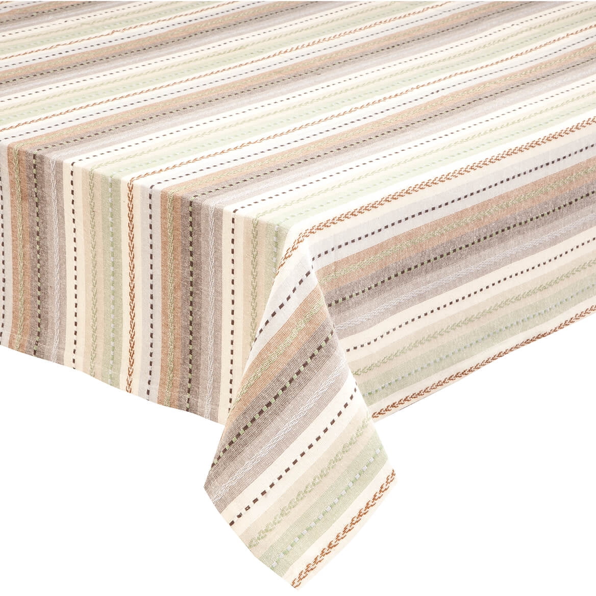 100% Cotton Striped Tablecloth 52" Square