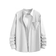 thumbnail image 1 of 100% Cotton Sun Protection Shirts for Men Button Long Sleeve Henley Collar Summer Casual Breathable Outdoor Shirts with Pockets White S, 1 of 8