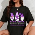 thumbnail image 1 of 100% Cotton Support Alzheimer's Awareness Gnome Ribbon Purple Dementia T-Shirt, 1 of 5