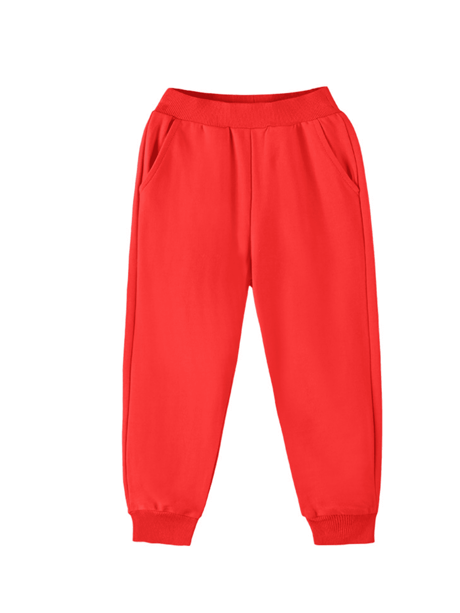 100% Cotton Sweatpants Unisex Boys Girls Casual Jogger Solid red Pants