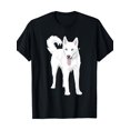 thumbnail image 1 of 100% Cotton T-Shirt - Cute White Siberian Husky Dog Design - 220g, 1 of 5