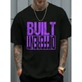 thumbnail image 1 of 100% Cotton T Shirts Purple Color Graphic T-Shirt Men Short Sleeve, Round Neck T-Shirt, 1 of 5