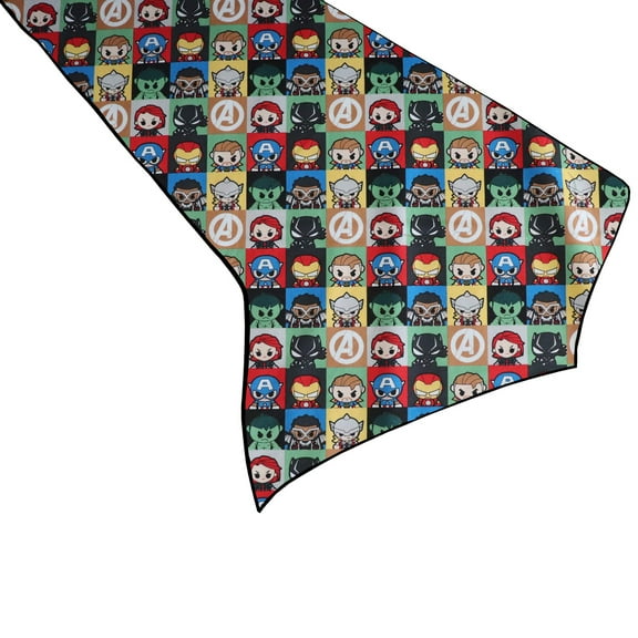 100% Cotton Table Runner Birthday / Event Decoration Marvel Avengers Cartoon Squares