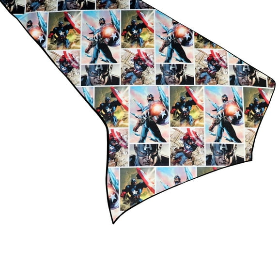 100% Cotton Table Runner Birthday / Event Decoration Marvels Captain America Action Panels