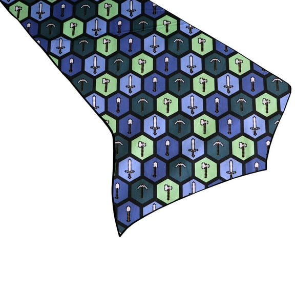 100% Cotton Table Runner Birthday / Event Decoration Minecraft Tools Inventory