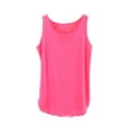 thumbnail image 1 of 100% Cotton Tank Top Women Sleeveless Crew Neck Wide Strap Asymmetrical Solid Color Trendy Camisoles for Under Clothes Hot Pink L-XL, 1 of 5