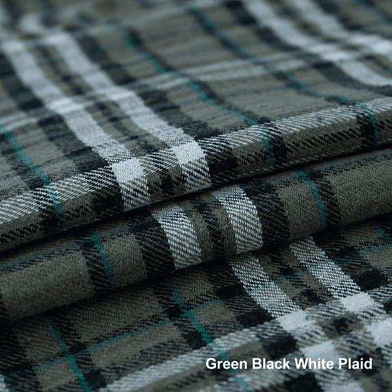 100% Cotton Tartan Plaid Fabric by The Yard, Classic Checkered Cotton Cloth for Shirts, Dresses, Skirts, Apparel Sewing and DIY Crafts