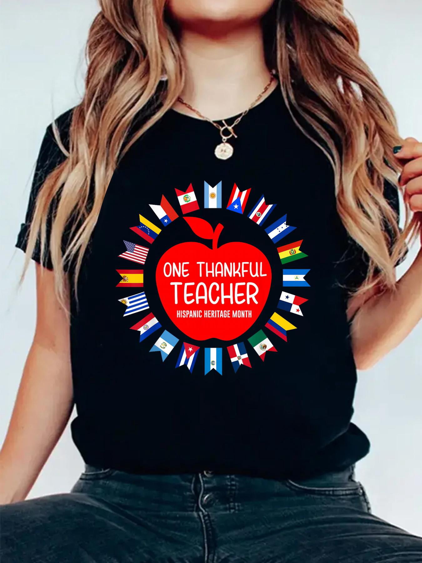 100% Cotton Teacher National Hispanic American Heritage Month 2023 T ...