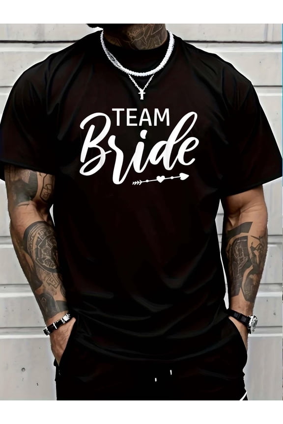 100% Cotton Team Bride Wedding Party T-Shirt Graphic T-shirts for men and women