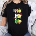 thumbnail image 1 of 100% Cotton Tennis Christmas Holiday Pattern Design T-Shirt, 1 of 5