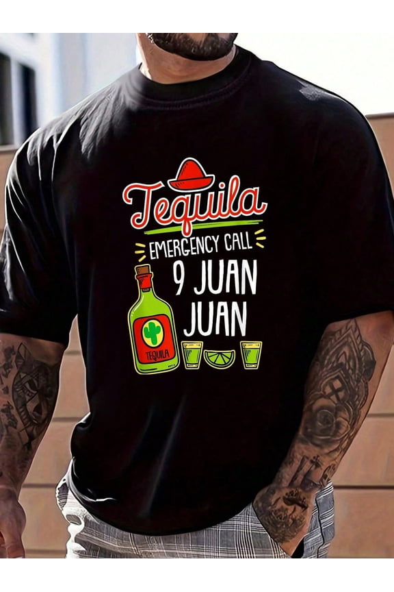 100% Cotton Tequila Emergency, Funny Tequila Shirt, Liquor T-Shirt Women's Men's Graphic Tee Causal Tops Fashion Tshirt Short Sleeve T-Shirt