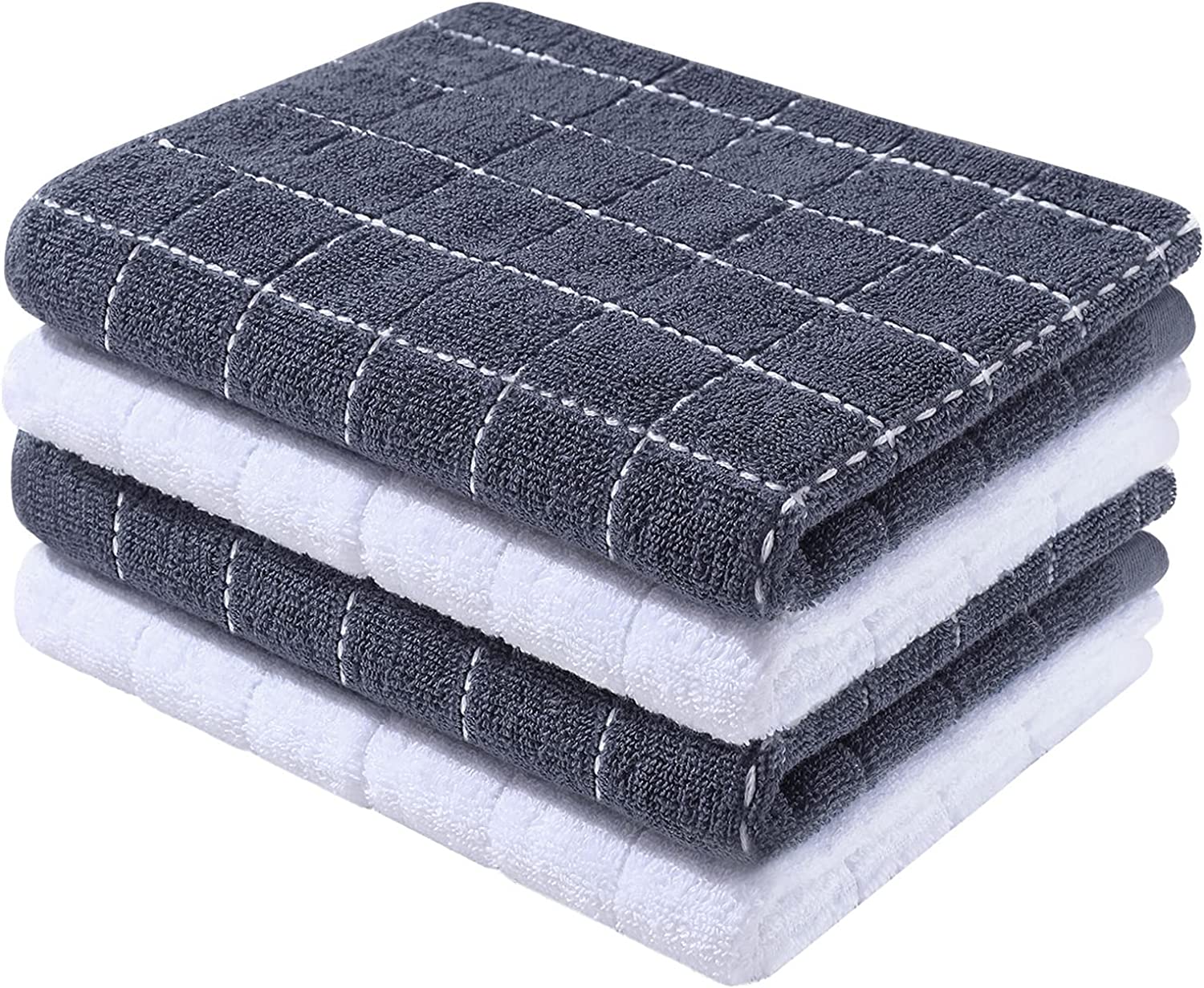 100 Cotton Terry Kitchen Towels, 16 x26 Inches, Super Soft and