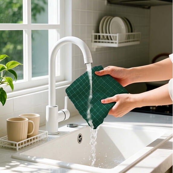 100% Cotton Terry Kitchen Towels, Checkered Designed, Soft and Super Absorbent Dish Towels, 1 Pack, 13 x 28in, Clearance(B)