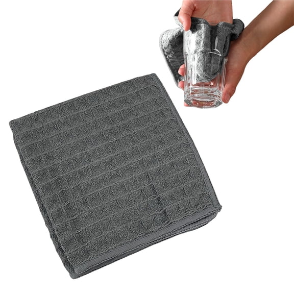 100% Cotton Terry Kitchen Towels, Checkered Designed, Soft and Super Absorbent Dish Towels,