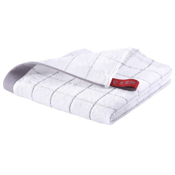 100% Cotton Terry Kitchen Towels(White, 12 x 12 inches), Checkered Designed, Soft and Super Absorbent Dish Towels, 1 Pack