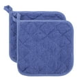 thumbnail image 1 of 100% Cotton Terry Pot Holder Pack of 2 for Kitchen Everyday Basic Heat Resistant Coaster Potholder for Cooking and Baking Premium - Blue, 1 of 9