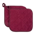 thumbnail image 1 of 100% Cotton Terry Pot Holder Pack of 2 for Kitchen Everyday Basic Heat Resistant Coaster Potholder for Cooking and Baking Premium - Wine red, 1 of 9