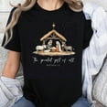 thumbnail image 1 of 100% Cotton The Greatest Gift of All Nativity Scene Christmas T-Shirt Matthew 1 21 Bible Verse Holiday Shirt for Women and Men, 1 of 5