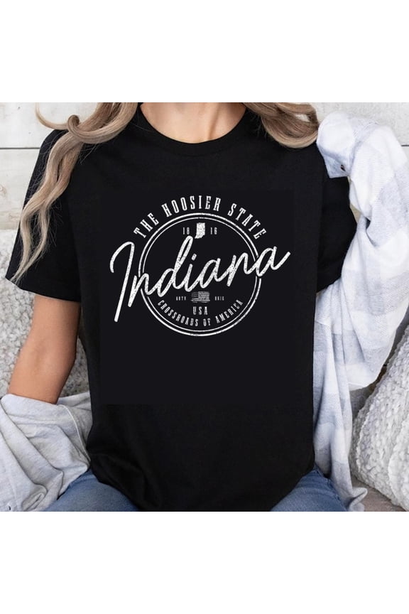 100% Cotton The Hoosier State Indiana Usa
