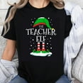 thumbnail image 1 of 100% Cotton The Teacher Elf Christmas Holiday T-Shirt Funny Xmas Gift For Teachers Women Men Kids Family Matching Shirt, 1 of 5